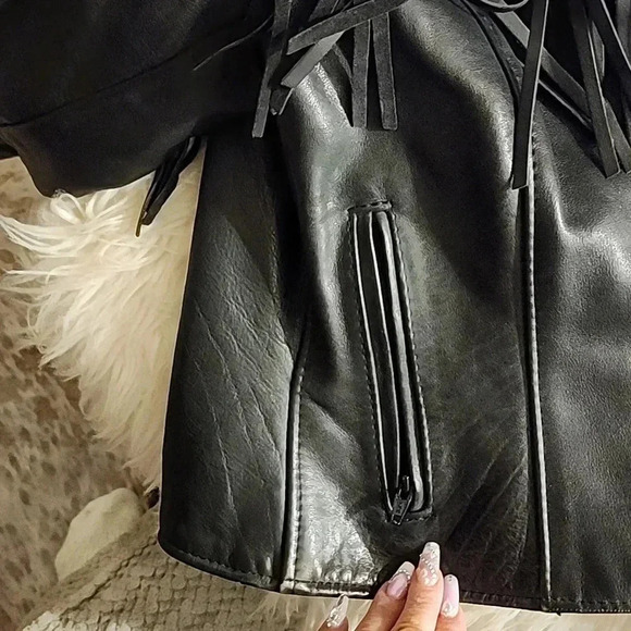 California Creations Leather Fringe Jacket - Picture 10 of 11